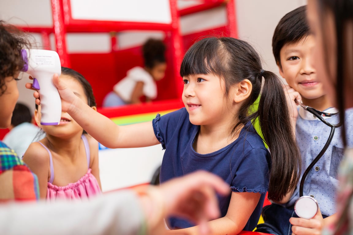 Children Role Playing as Doctors